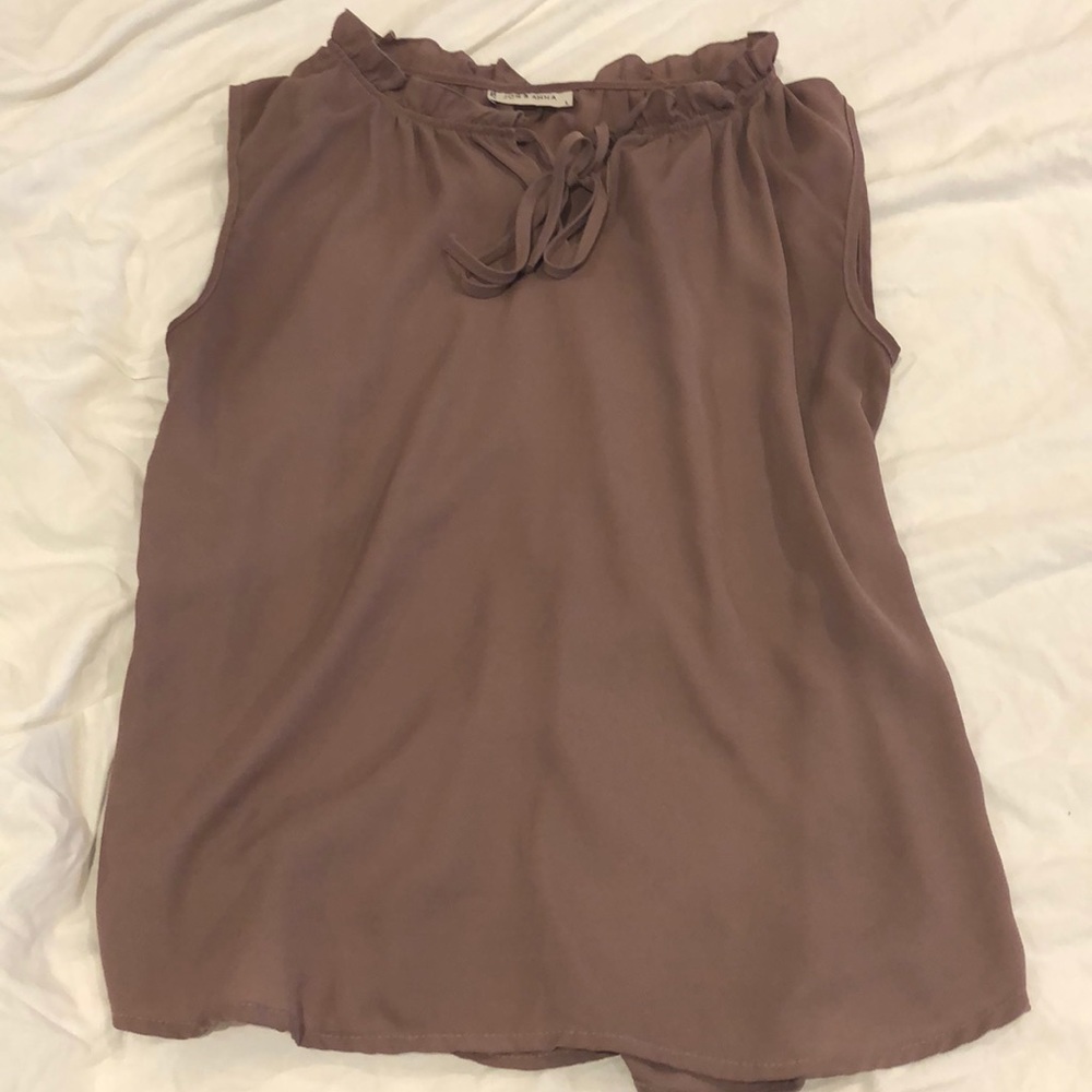 Grayish Purple Flowy Blouse